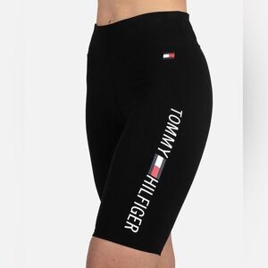 NWT * Tommy Hilfiger Black Logo-Trim Performance Bike Shorts